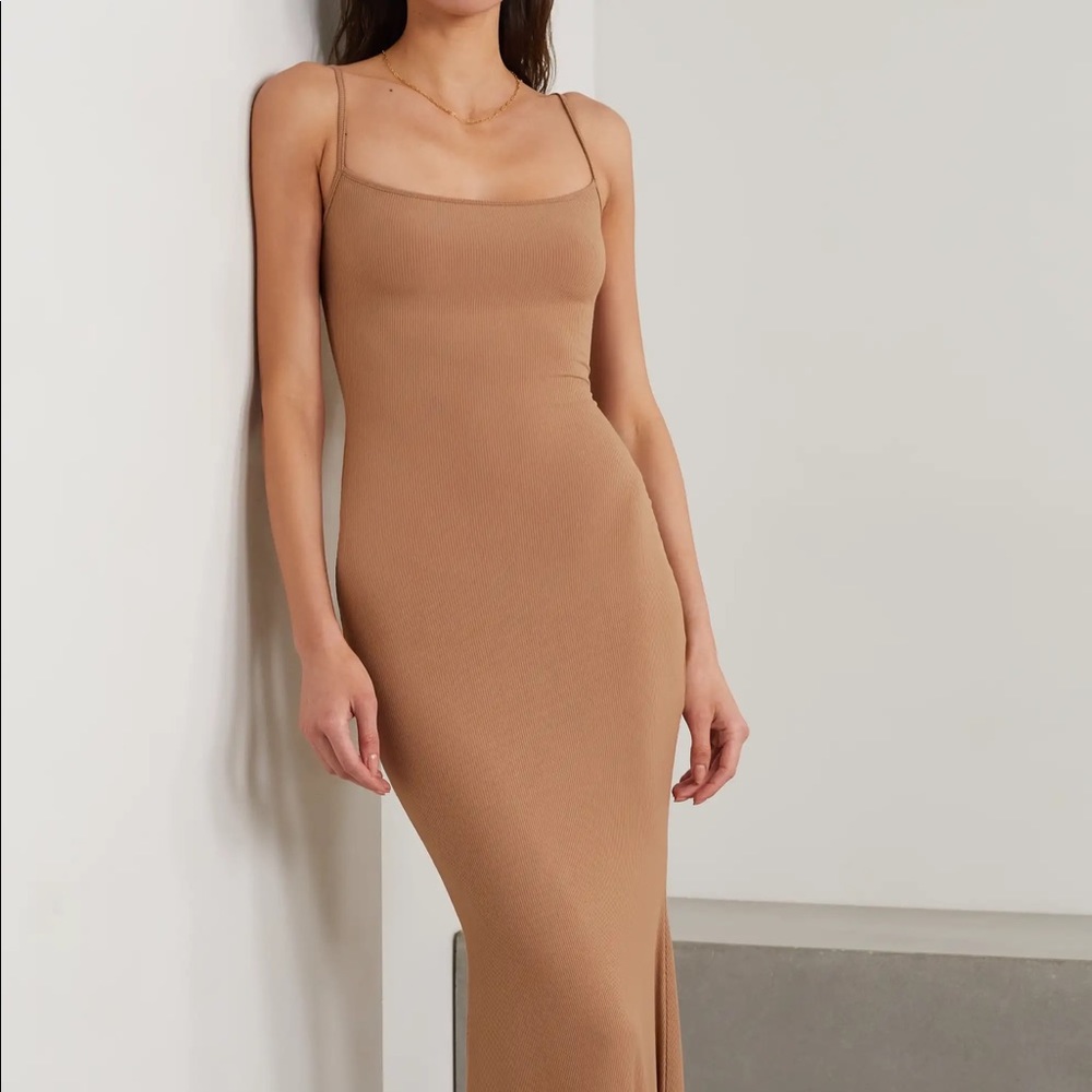 SKIMS long camel slipdress